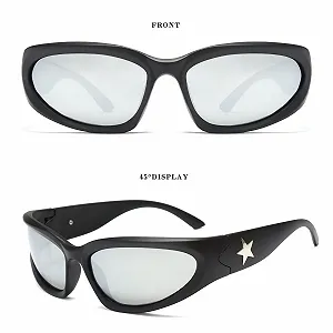 Спортивні Поляризовані Сонцезахисні Окуляри Long Keeper Trend Star Y2K Футуристичні Ретро UV400 synthetic.ua - Фото 1