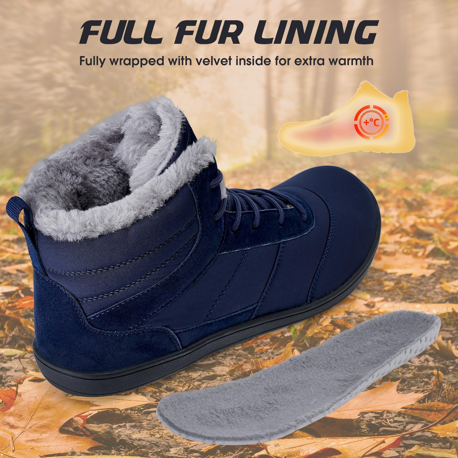 Ботинки Freet Barefoot Lined Winter Boots Черный, фото №5