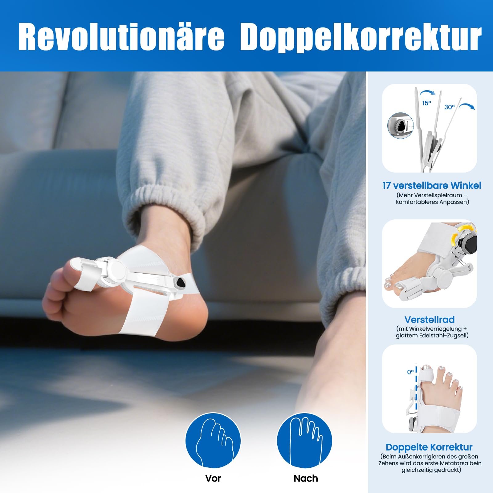 Шина для коррекции Hallux Valgus, регулируемый разделитель пальцев, шина, фото №2