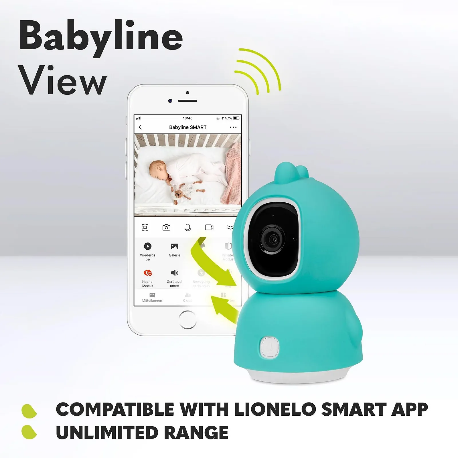 Видеоняня Lionelo Babyline View 330° App Controlled Two-Way Communication Motion Sensor White/Wood, фото №6 Видеоняня Lionelo Babyline View 330° App Controlled Two-Way Communication Motion Sensor White/Wood, фото №6