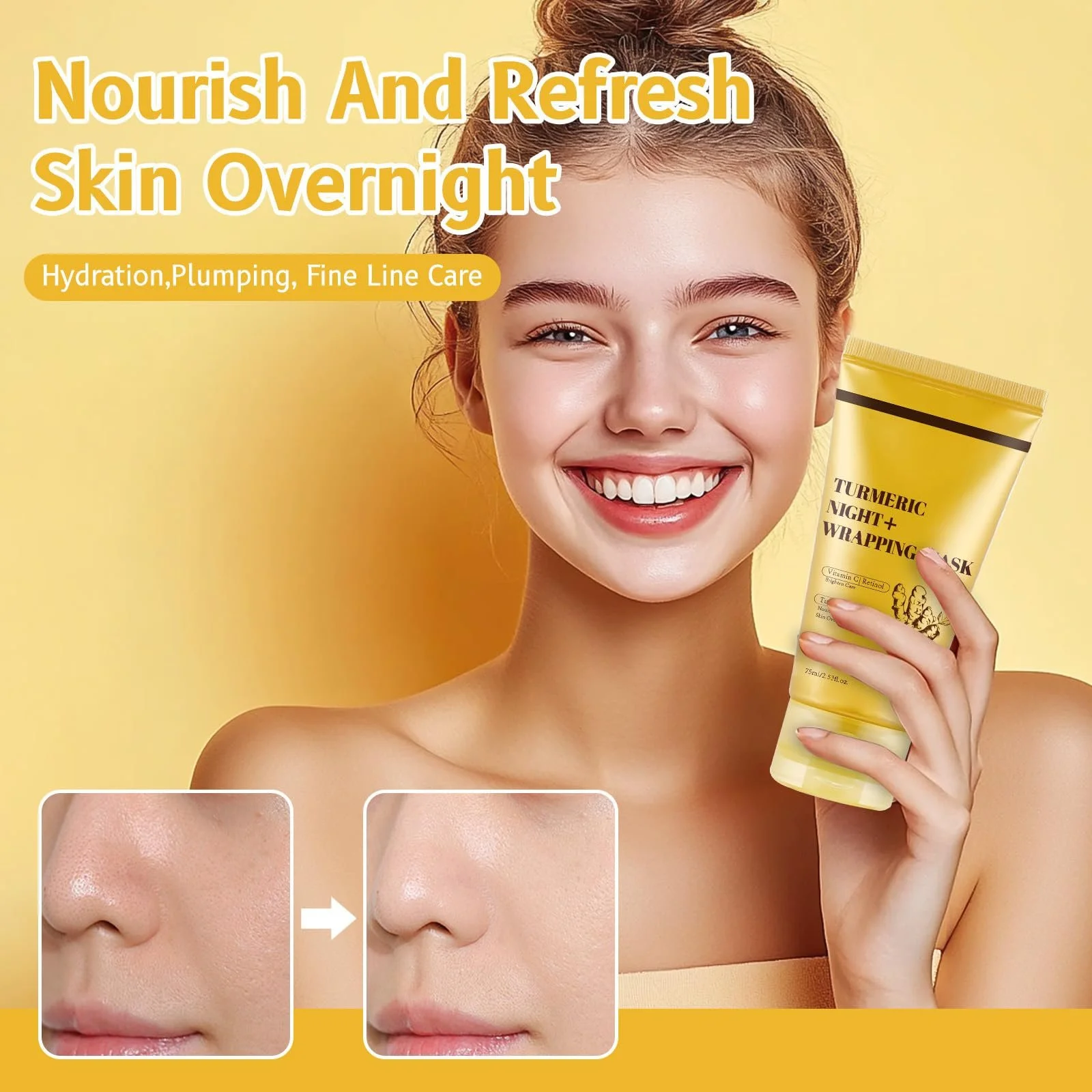 Маска Turmeric Нічна Обгортаюча Змивна, Колагенова, фото №7
