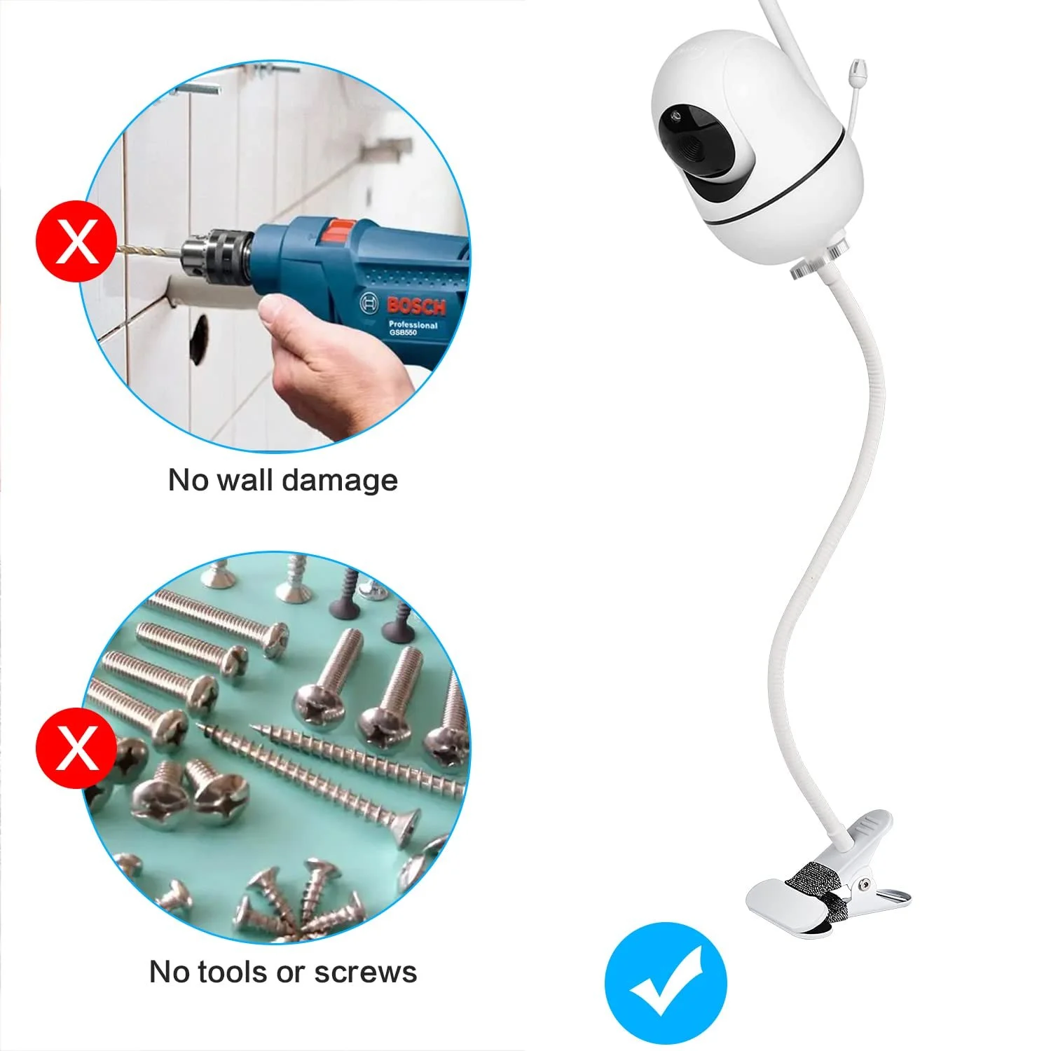Тримач для відеоняні HelloBaby Flexible HB65 HB66 HB248 ANMEATE SM935E Baby Camera Stand, фото №7