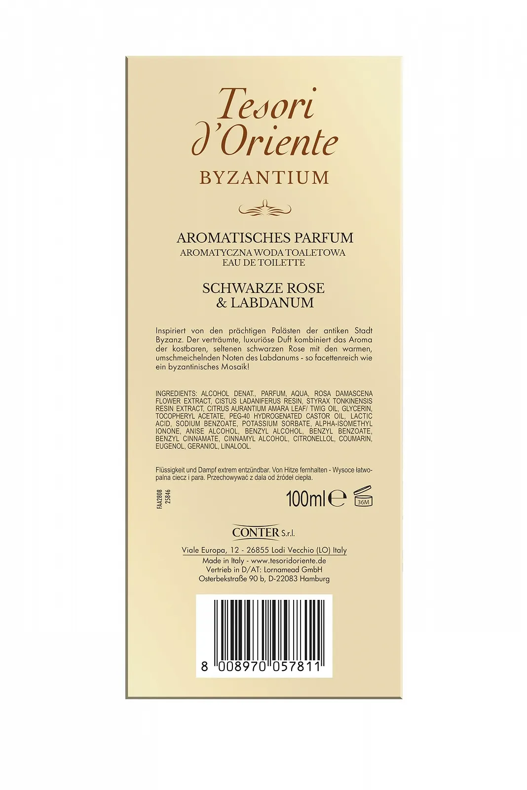 Туалетна вода Tesori d'Oriente Byzantium 100 мл Aromatic Perfume (Чорна троянда & Лабданум), фото №4