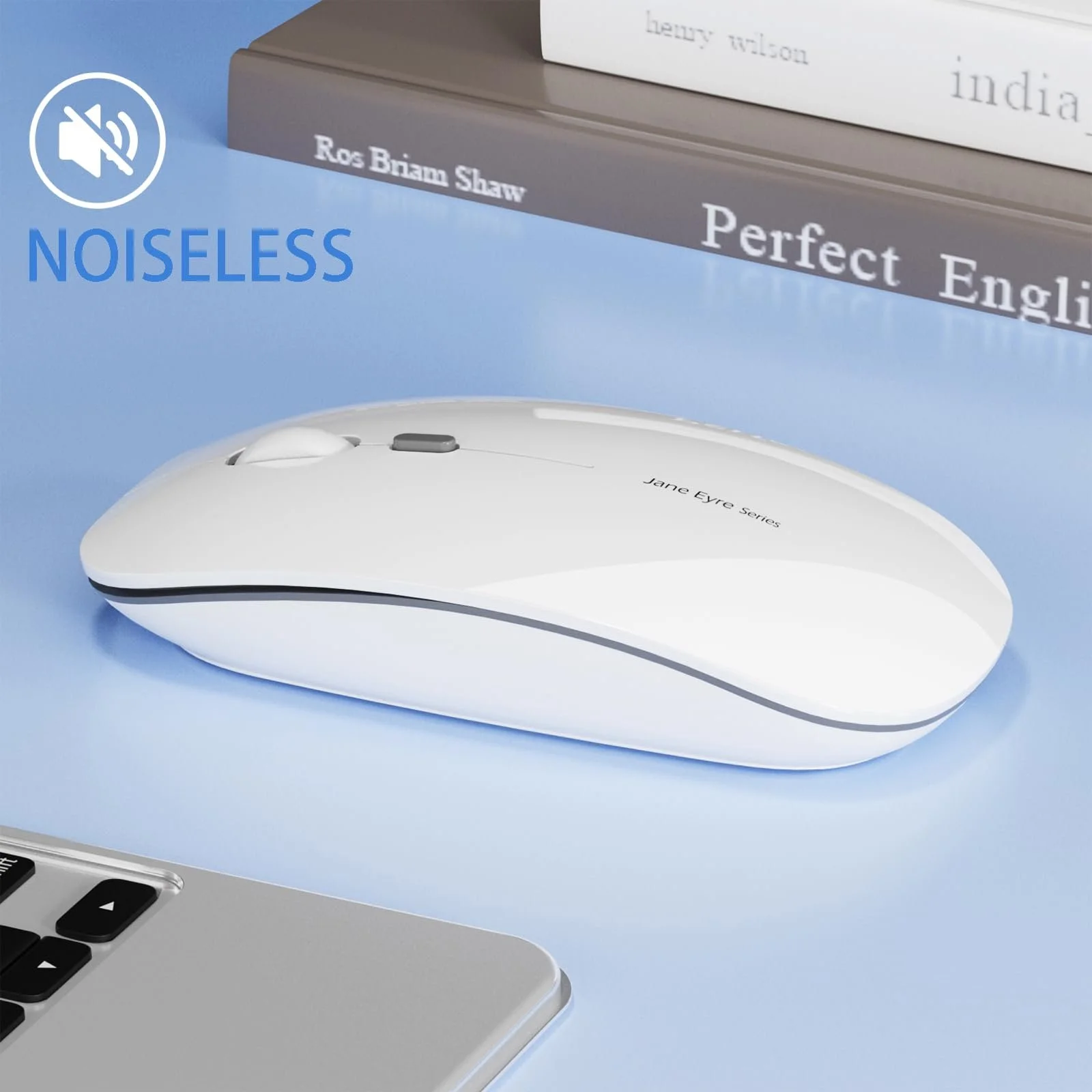 Мышь Беспроводная Uiosmuph Q5, 1600 DPI, Белый, фото №3