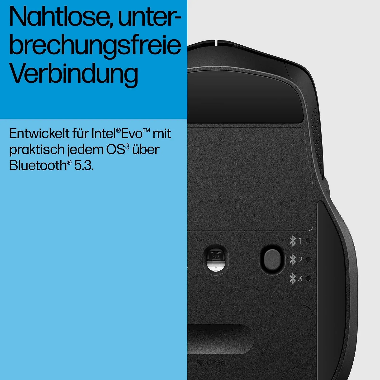 Мышь HP Comfort 480, Bluetooth 5.3, оптический сенсор 4000 DPI, 6 программируемых кнопок, колесо наклона, черный, фото №4