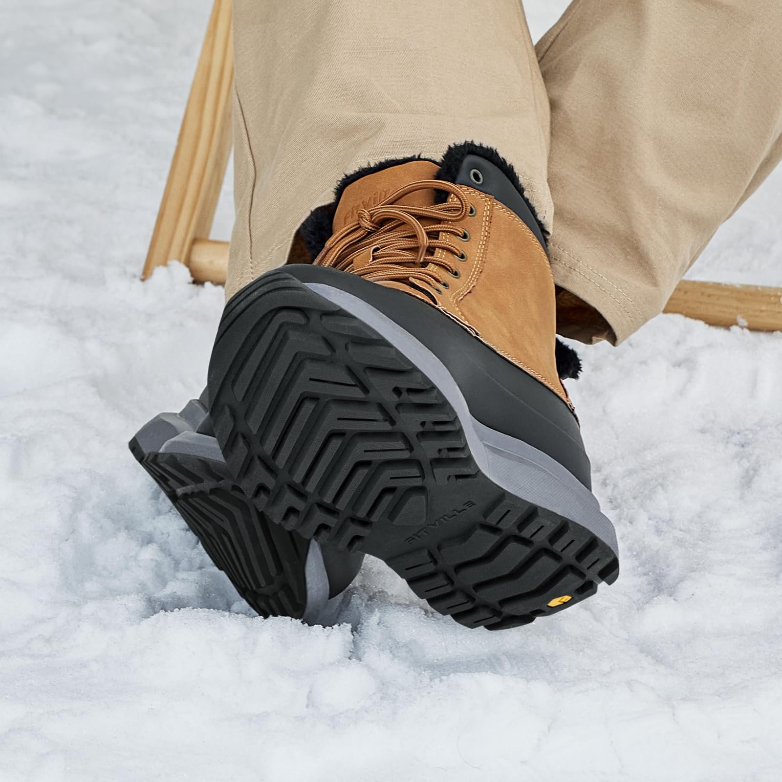 Черевики зимові FitVille Extra Wide Waterproof Lined Snow Boots Short Shaft Non-Slip Shoes, фото №7