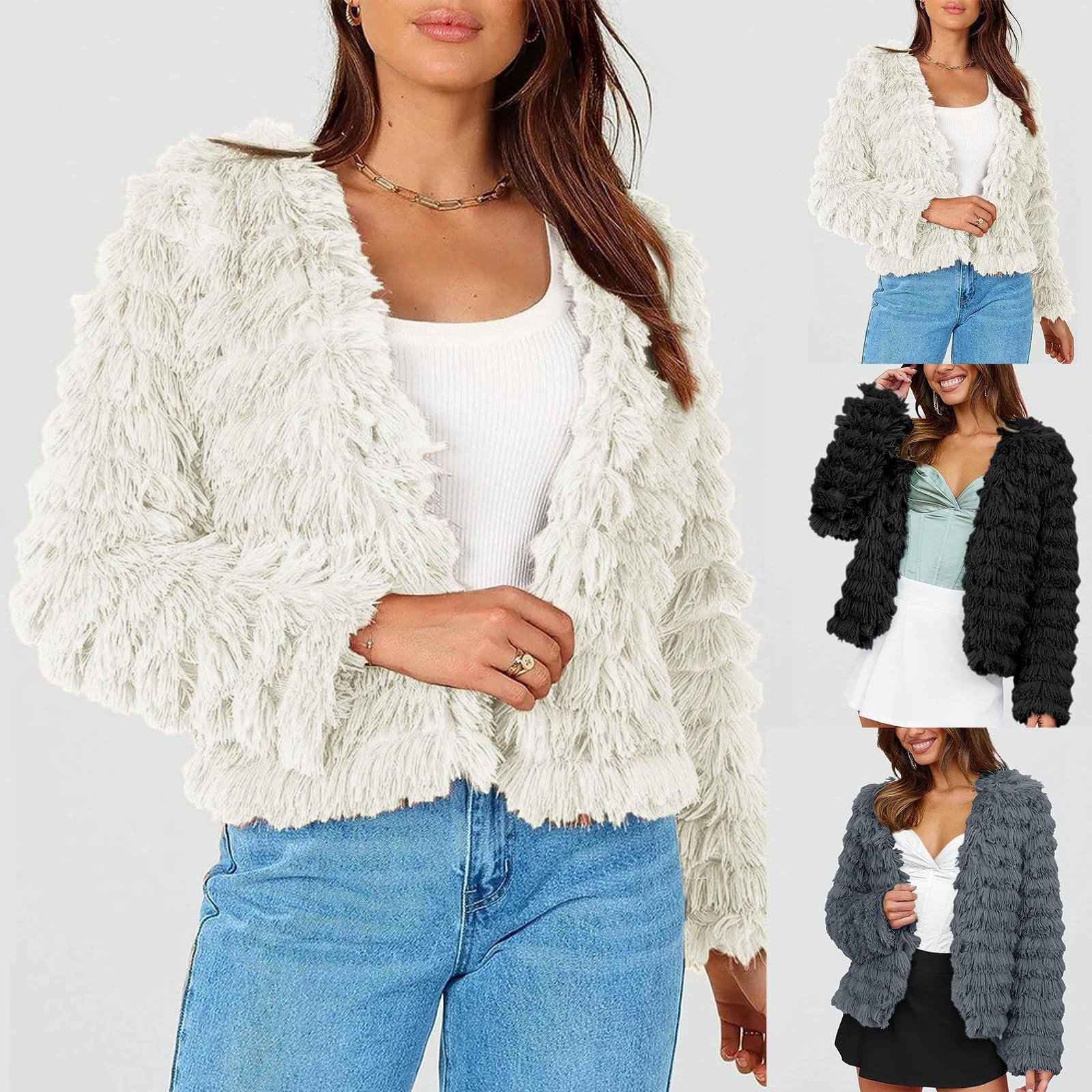 Женское короткое пальто из искусственного меха Juque, модная легкая, фото №2 Женское короткое пальто из искусственного меха Juque, модная легкая, фото №2