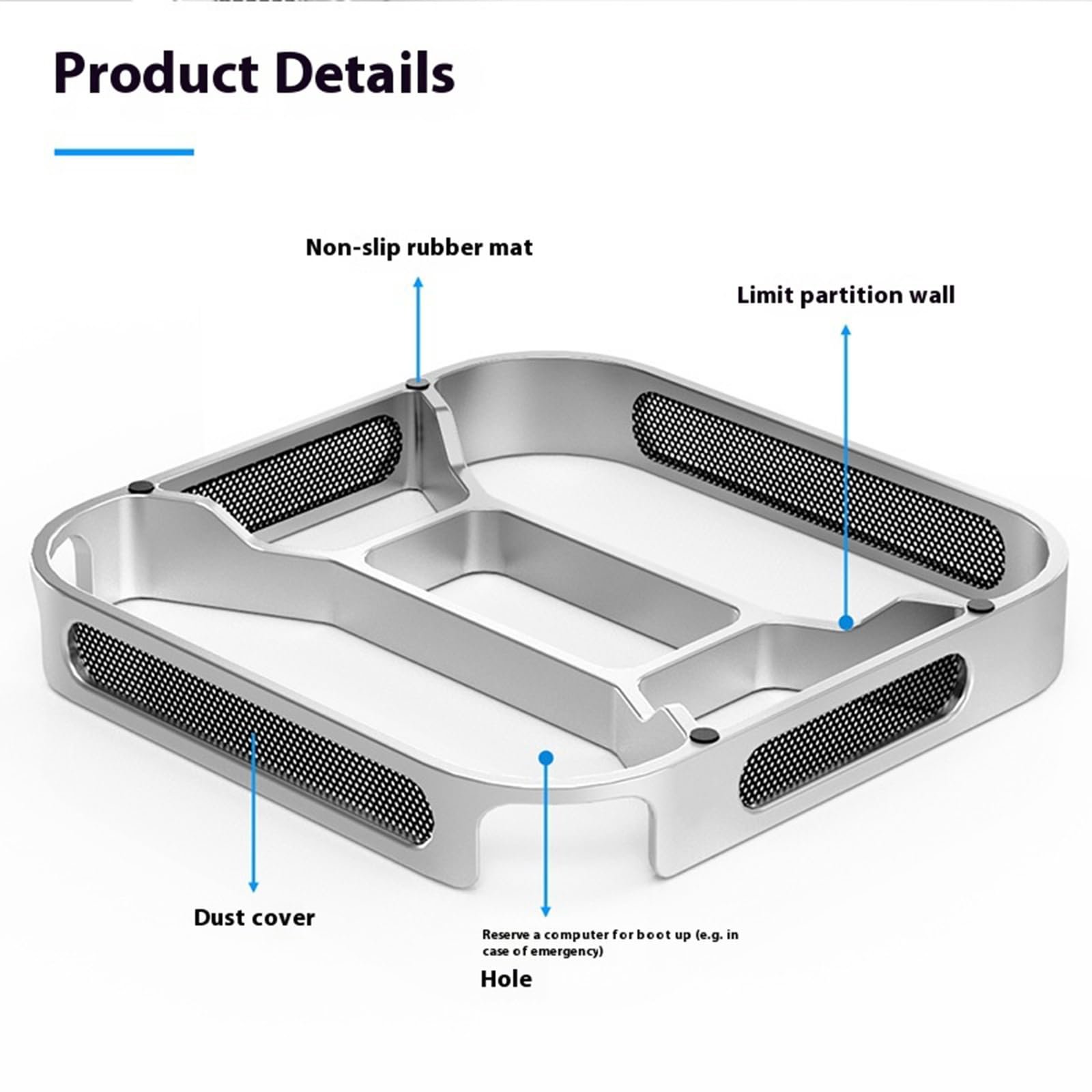 Подставка для ноутбука с рассеиванием тепла для настольного ПК, небольшая компьютерная алюминиевая охлаждающая подставка, фото №4
