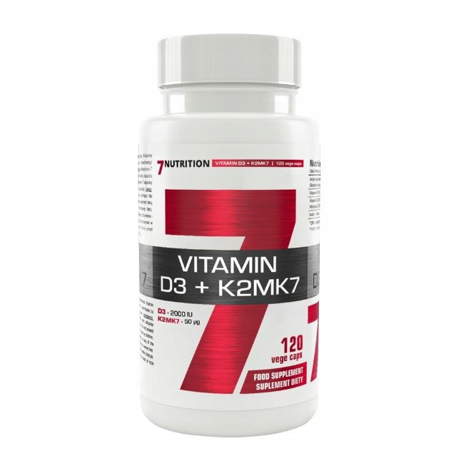 Витамин D3 и K2 7 Nutrition Vitamin 2000 IU MK-7 50 mcg 120caps, фото №1