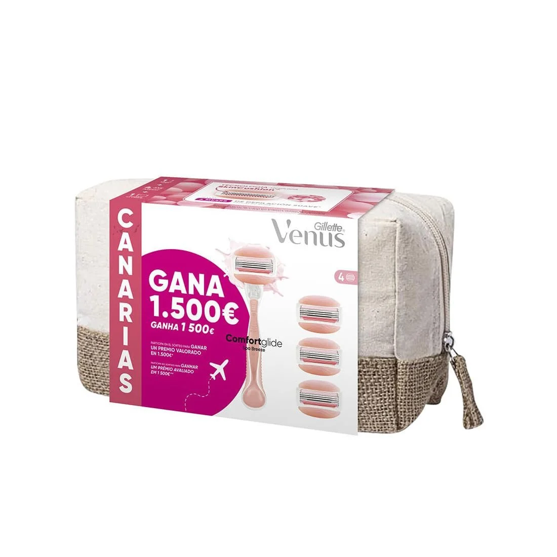 Бритва женская Gillette Venus Comfortglide Spa Breeze 1 ручка + 4 сменные кассеты + косметичка, фото №1 Бритва женская Gillette Venus Comfortglide Spa Breeze 1 ручка + 4 сменные кассеты + косметичка, фото №1