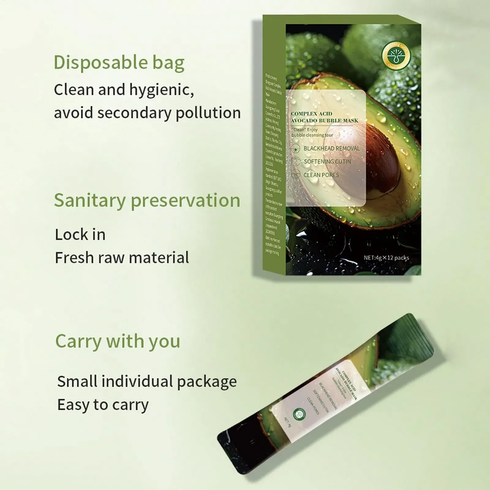 Зволожувач для обличчя, Purifying Face Pack, живильний засіб для очищення пор, зволожуюча формула, 12 шт, фото №2