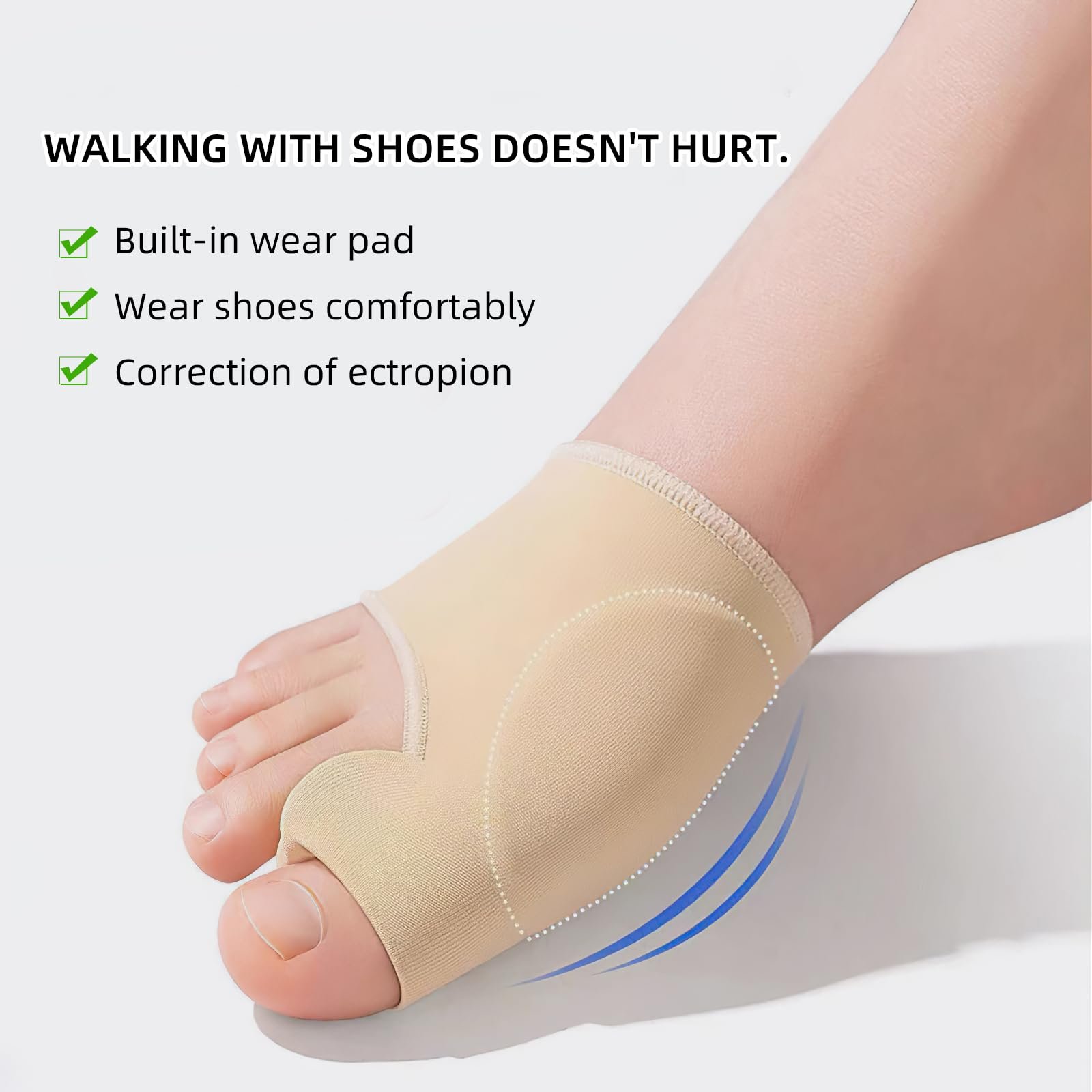 Повязка для коррекции Hallux Valgus, 2 шт. Гелевая шина Hallux для растяжения и разделения, регулируемая, для мужчин и женщин, фото №6