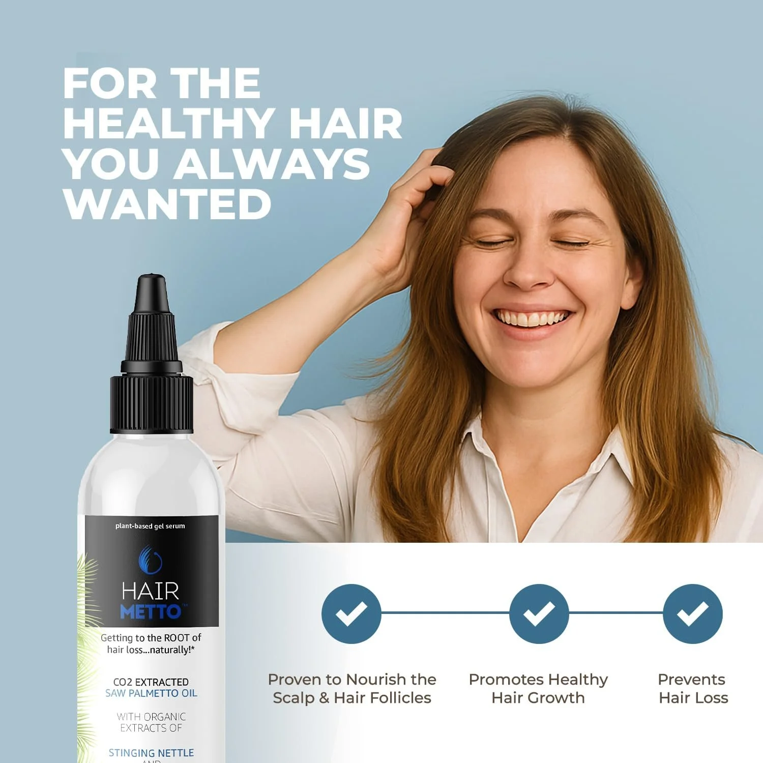 Сироватка Saw Palmetto Stitch Nettle HAIRMETTO для росту волосся, лікування алопеції, фото №7