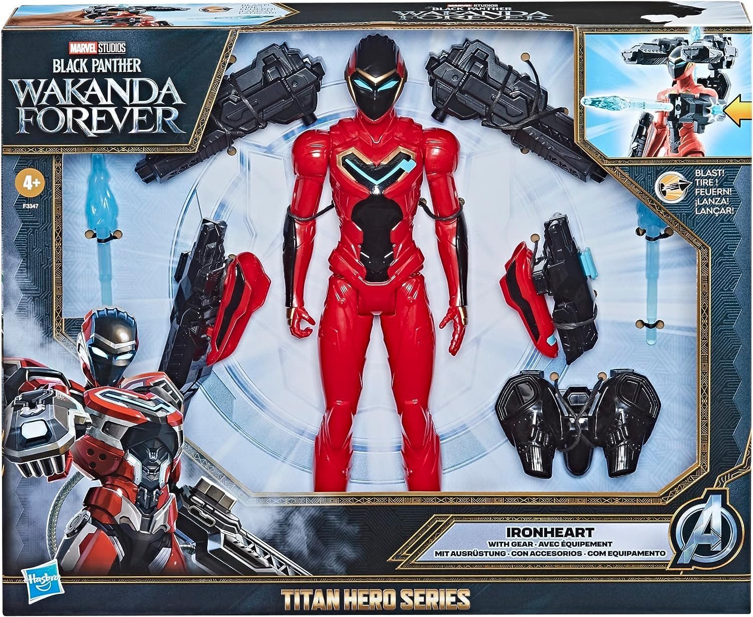 Фігурка Ironheart Marvel Hasbro Studios Black Panther: Wakanda Forever Titan Hero Series, 30 см, з аксесуарами, F3347, фото №4