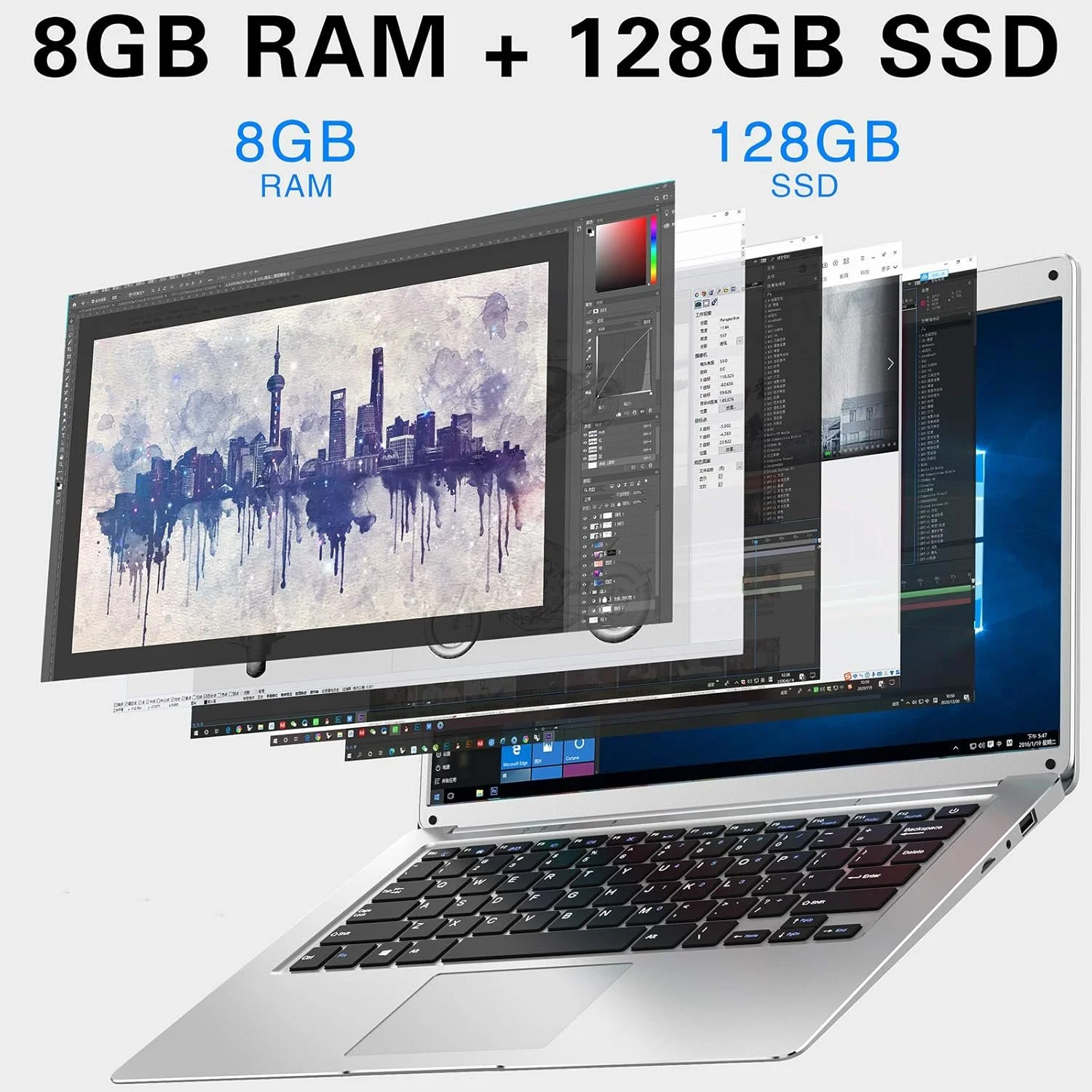 Ноутбук 14.1" Egotank Laptop Intel Celeron J3455 RAM 8ГБ SSD 128ГБ Windows 10 Home (UKR), фото №4