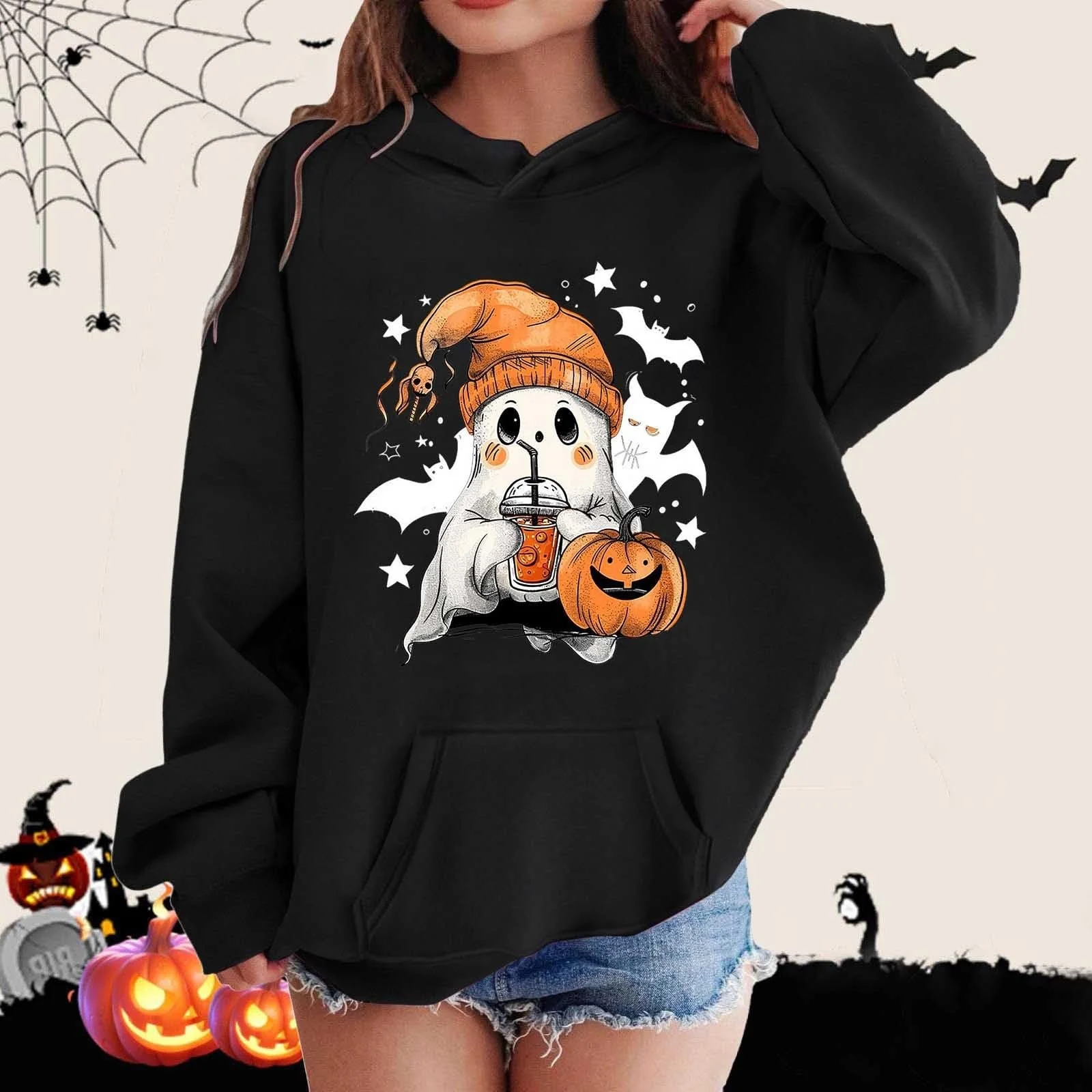 Худі з принтом привида для дітей на Хелловін, фото №3 Худі з принтом привида для дітей на Хелловін, фото №3