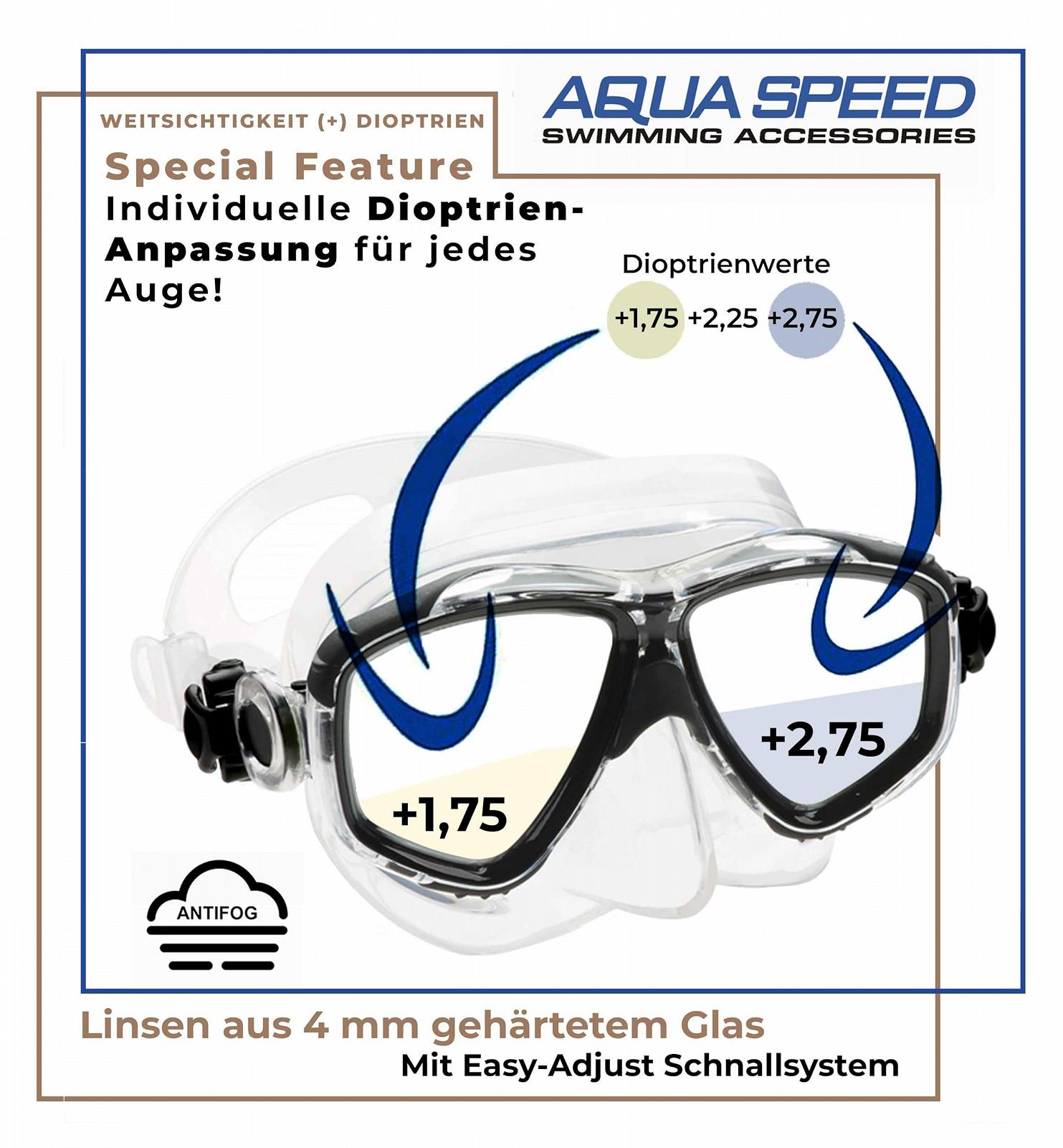 Маска для дайвінгу Aqua Speed Vision з діоптріями, фото №3