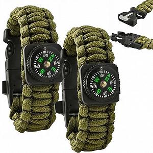 Браслет выживания Paracord с огнивом, свистком, ножом и компасом - Фото 1