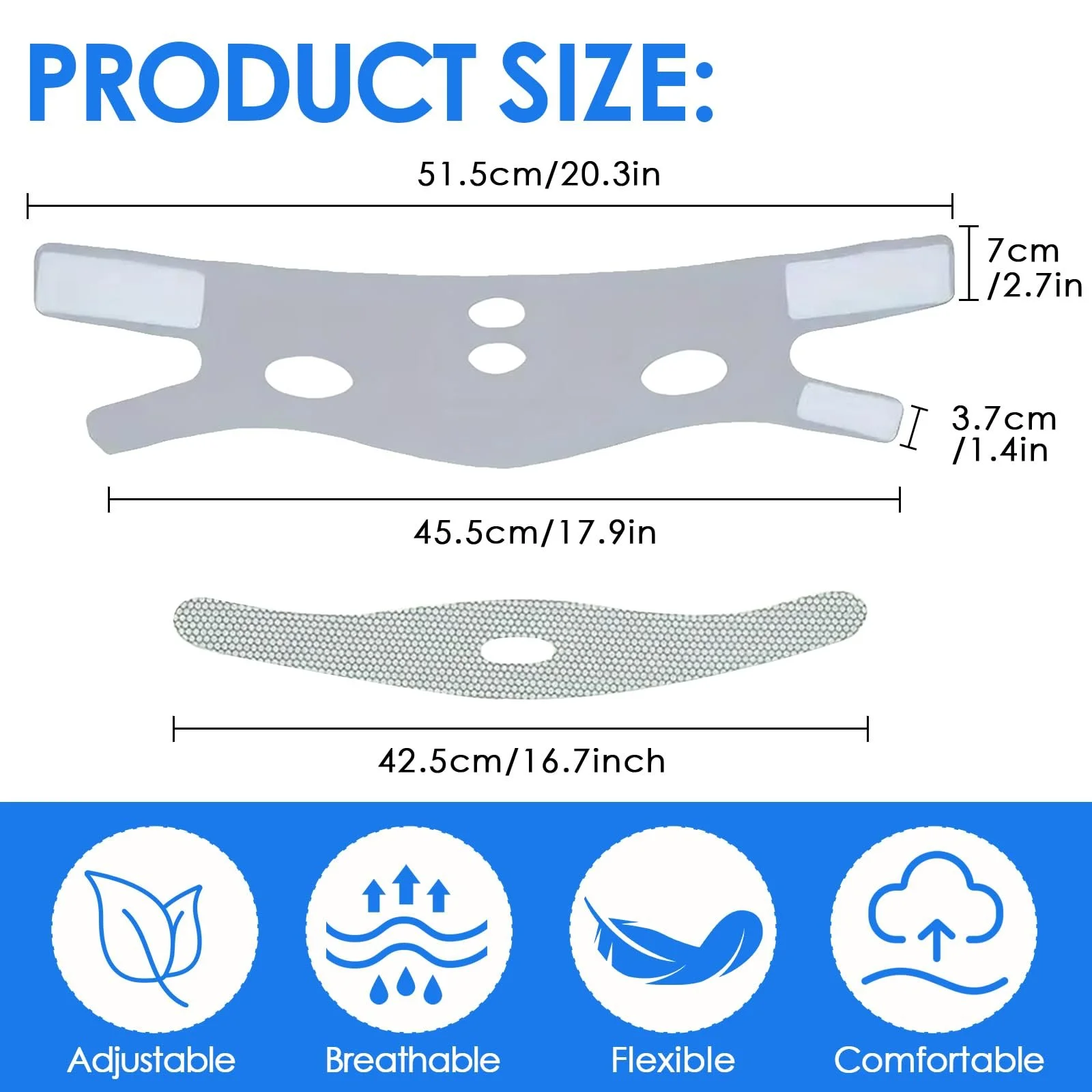 Ремешок на подбородок против храпа Регулируемое вспомогательное средство для сна, фото №3
