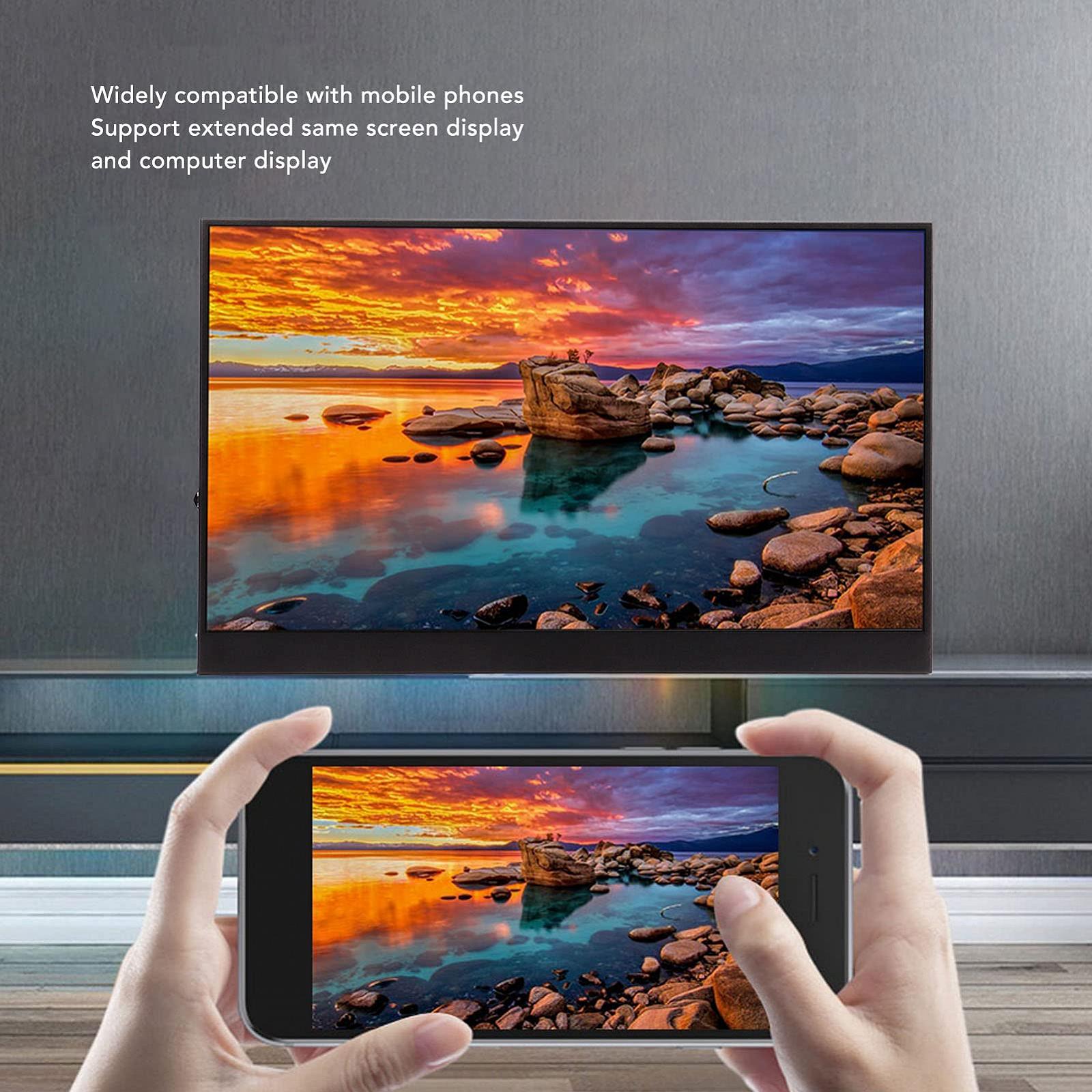 Портативний Монітор 17.3 дюйма 2K HD для Мобільних Телефонів Комп'ютер Ігрових Пристроїв з Подвійним Інтерфейсом HD Type C, фото №2