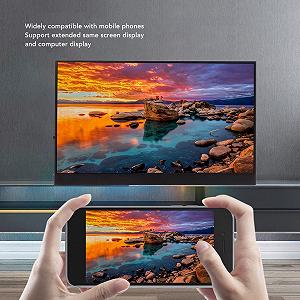 Портативный Дисплей 17.3 дюйма 2K HD для Мобильных Телефонов Компьютер Игровых Устройств с Двойным Интерфейсом HD Type C synthetic.ua - Фото 1