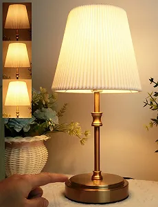 Настільна лампа сенсорна димована 31.5 см 3 рівні яскравості Золота - Фото 1