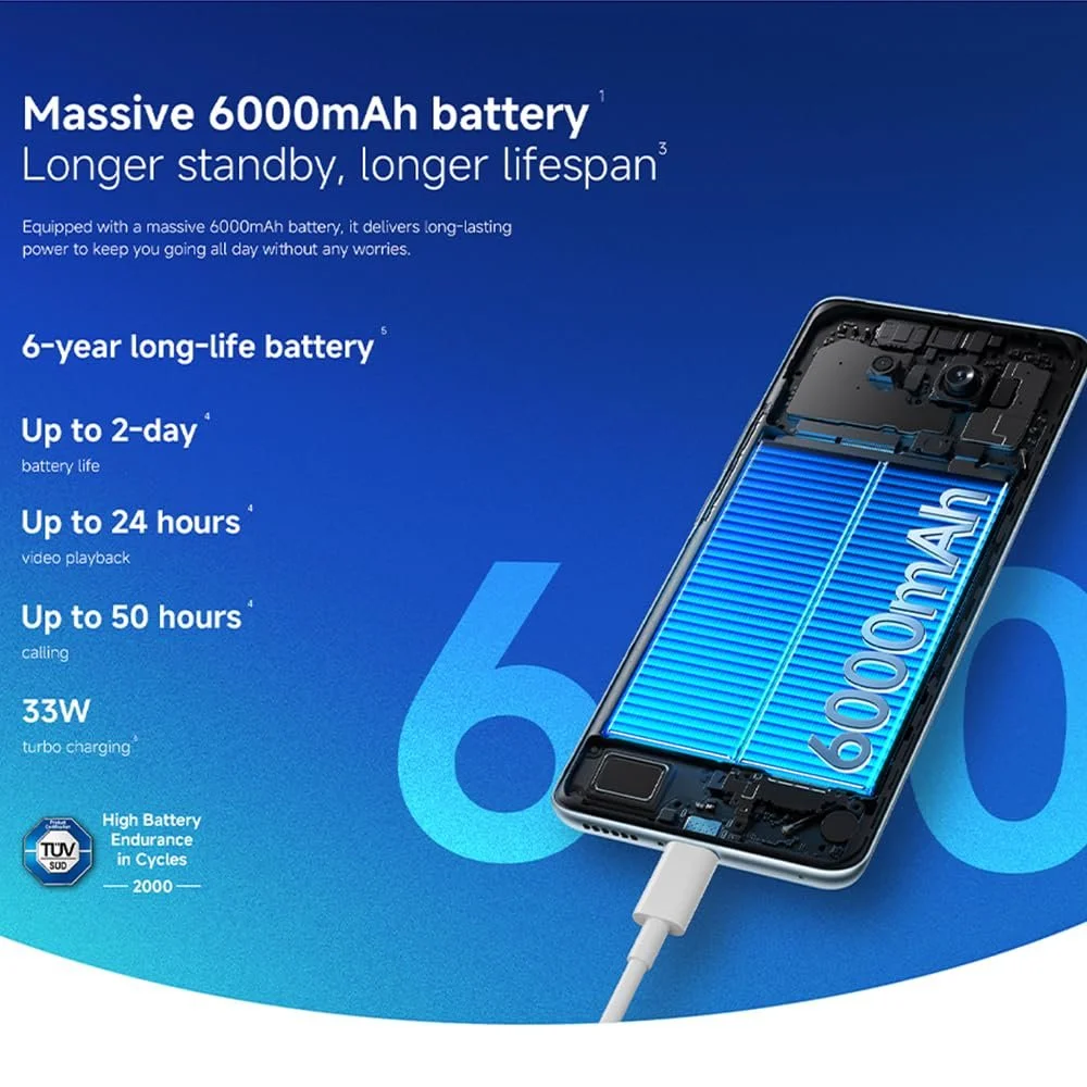Смартфон XIAOMI Redmi Note 15 4G 8/256 GB 6000 mAh MediaTek Helio G100-Ultra Black (Зарядное устройство не входит в комплект), фото №3