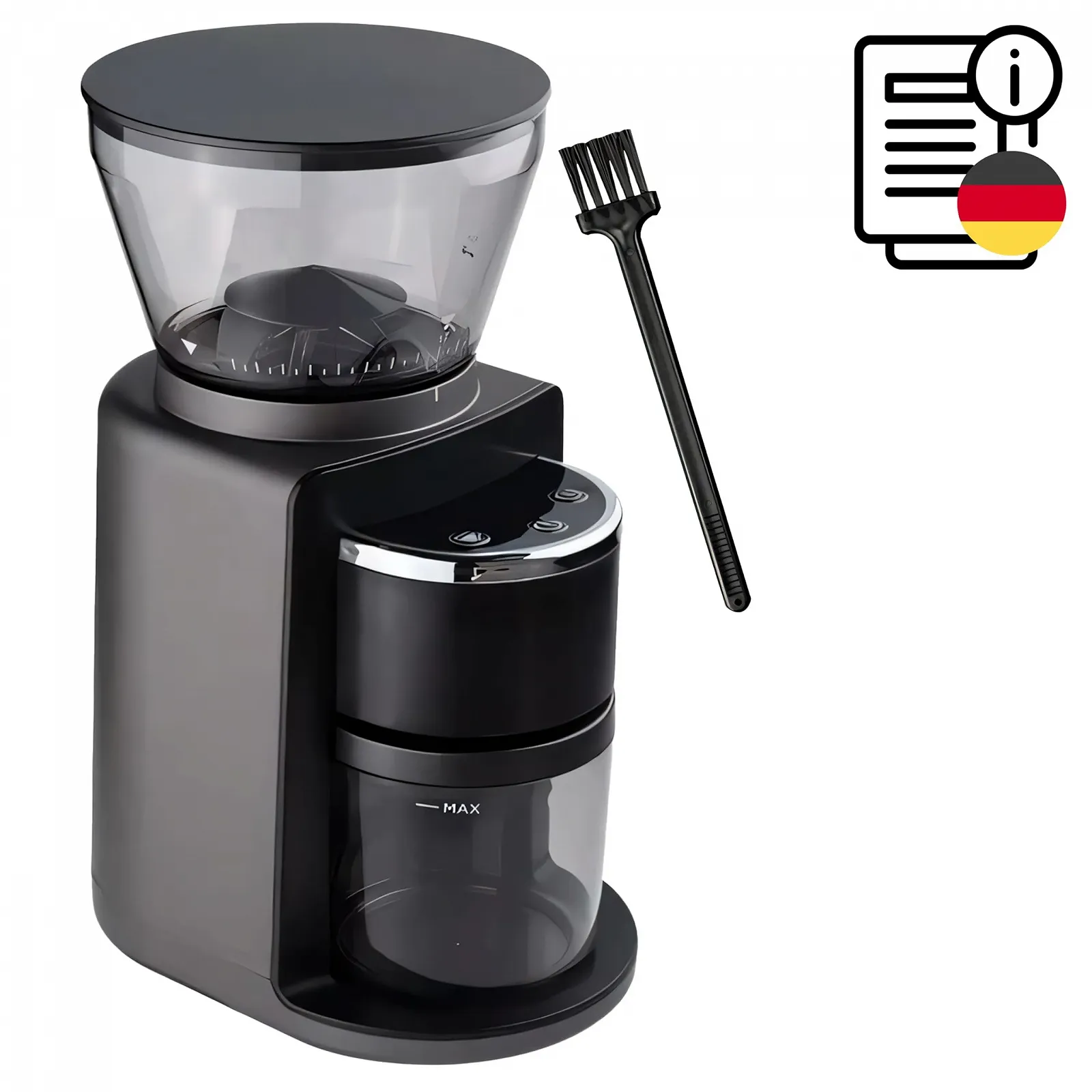 Кавомолка Retoo Electric Disc Grinder, 52 налаштування помелу, контейнер для кавових зерен 110 г, цифровий дисплей, 180 Вт, 500 об/хв, пластик, нержавіюча сталь, чорний, фото №7 Кавомолка Retoo Electric Disc Grinder, 52 налаштування помелу, контейнер для кавових зерен 110 г, цифровий дисплей, 180 Вт, 500 об/хв, пластик, нержавіюча сталь, чорний, фото №7