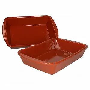 Форма для запікання MamboCat Набір з 2 шт Глиняна 1 л 28.5 x 19 x 5.5 см Прямокутна Глазурована synthetic.ua - Фото 1