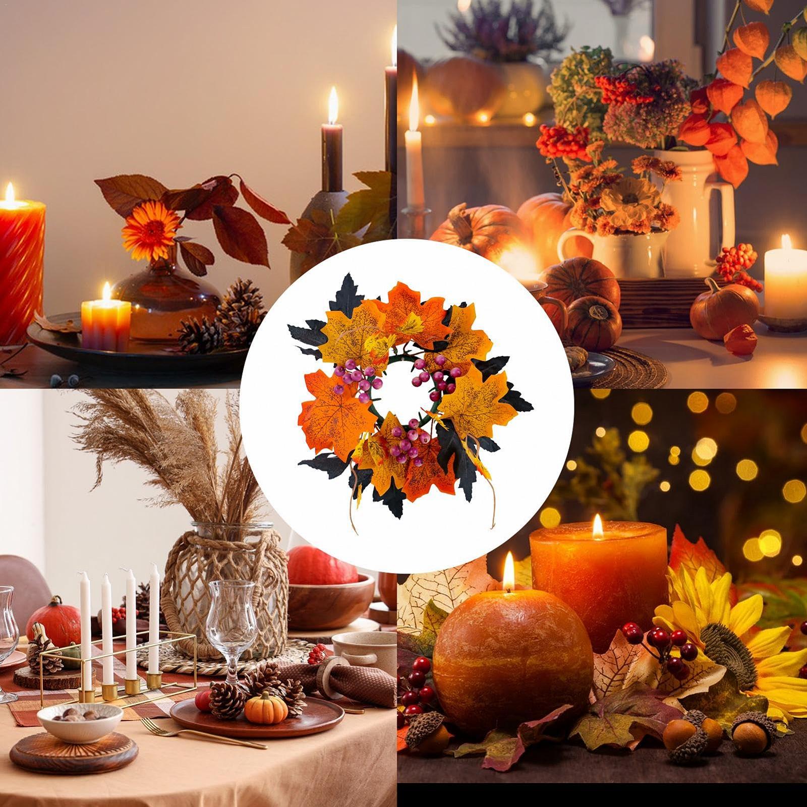 Подставка для свечей Wreath 11 дюймов кленовые листья, фото №3