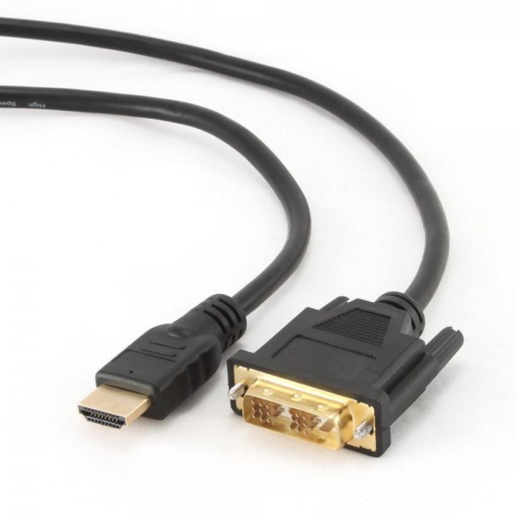 Кабели мультимедийные Cablexpert HDMI to DVI 18+1pin M, 0.5m CC-HDMI-DVI-0.5M, фото №1