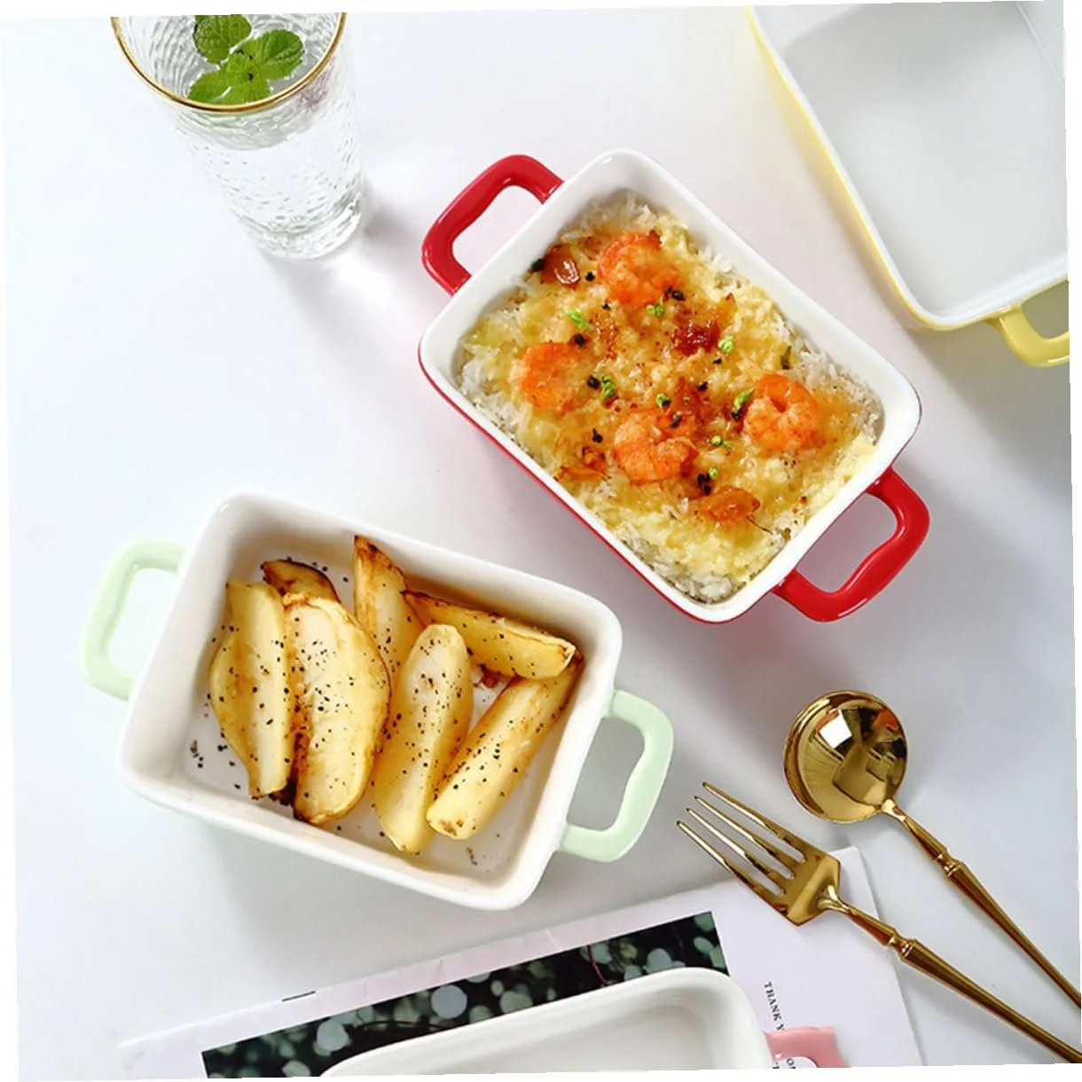 Форма для запікання керамічна з двома ручками термостійка червона, фото №6 Форма для запікання керамічна з двома ручками термостійка червона, фото №6