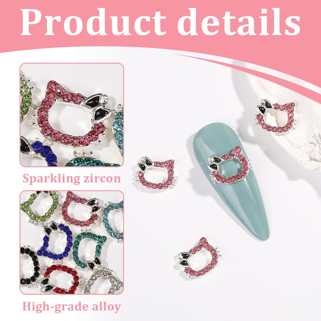 Украшения для ногтей Кошка, 8 шт., фото №4