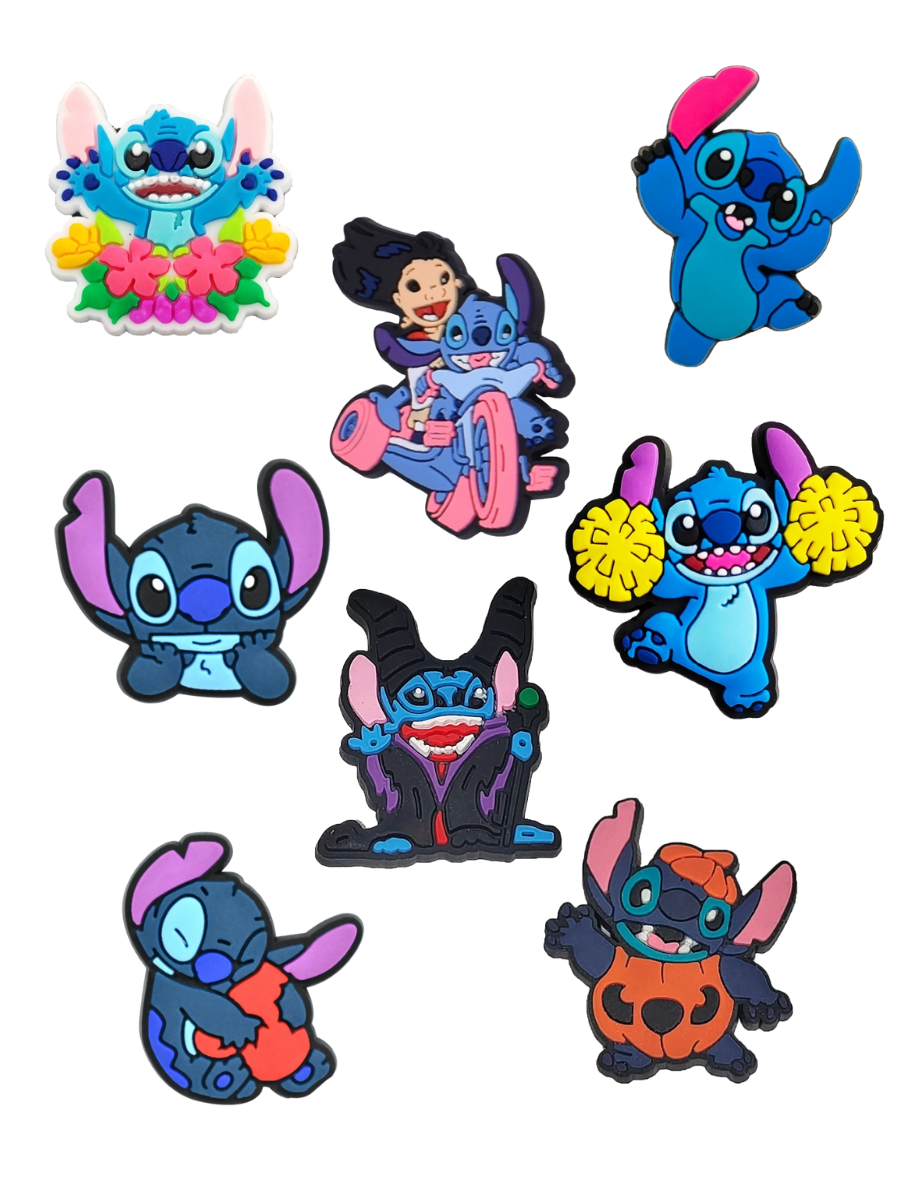 Джибитсы Стич 3D Лило и стич Lilo & Stitch 8 шт аксессуары для обуви Крокс украшение Dz_145_9, фото №1