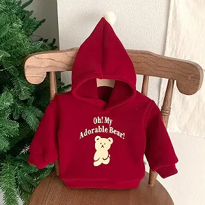 Худи для девочки, Рождественский худи с медведем, с длинными рукавами, повседневный пуловер synthetic.ua - Фото 1