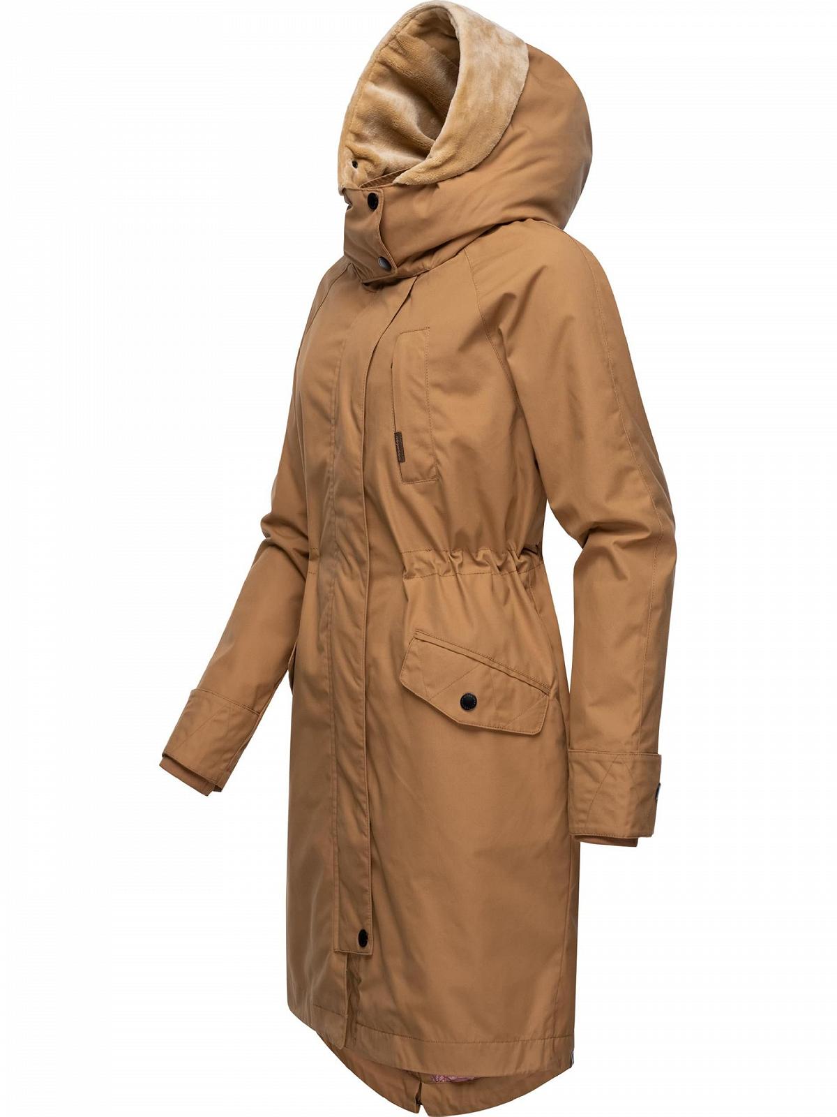 Переходная куртка Ragwear Nicco Женская Длинная с капюшоном из флиса Teddy, фото №2