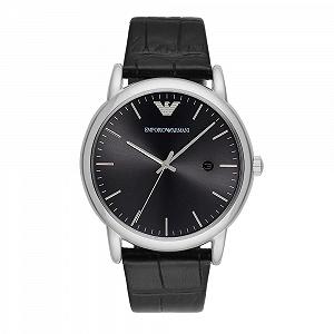 Годинник Emporio Armani чоловічий, кварцовий механізм з трьома стрілками, датою, корпус 43 мм, шкіряний ремінець - Фото 1