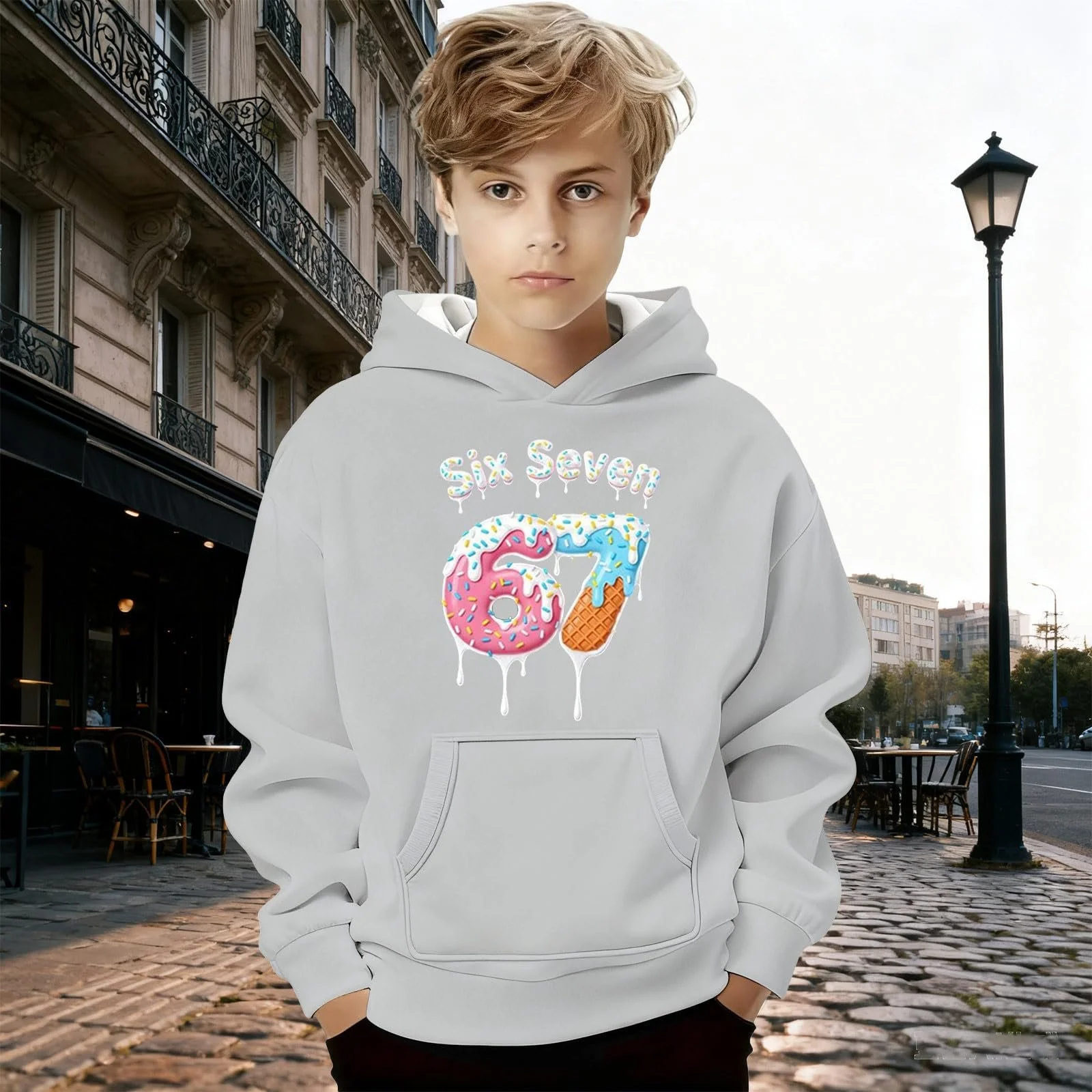 Пуловер для девочек 67 Prints Толстовка, Худи для подростков, Теплая толстовка, Пуловер, Джемпер, Детская одежда, Спортивный костюм, Мягкая куртка, Зимние футболки, фото №3