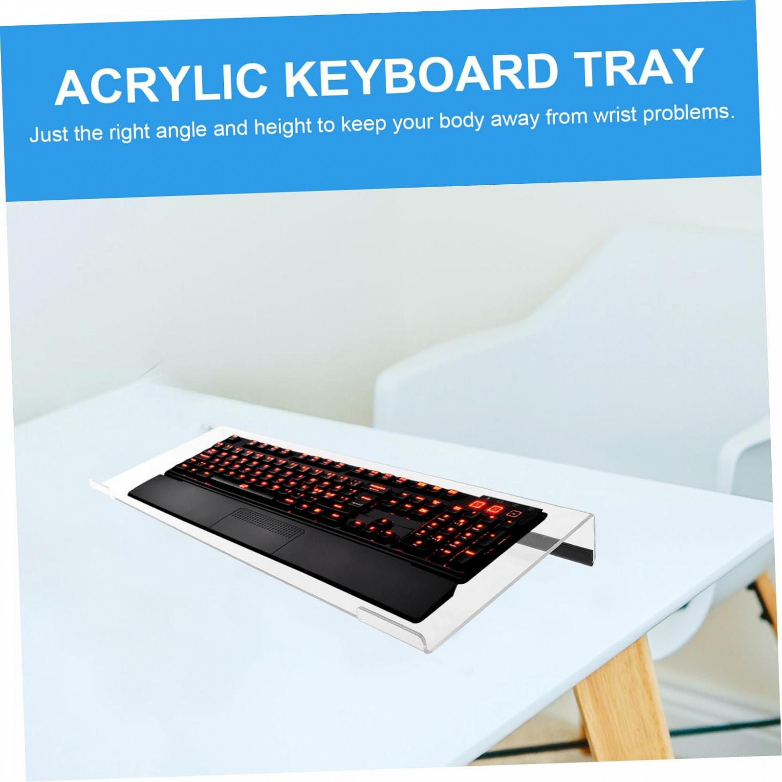 Підставка для клавіатури акрилова прозора з нековзною конструкцією, нахилена, ергономічна, підходить для різних клавіатур, різні кольори, фото №9