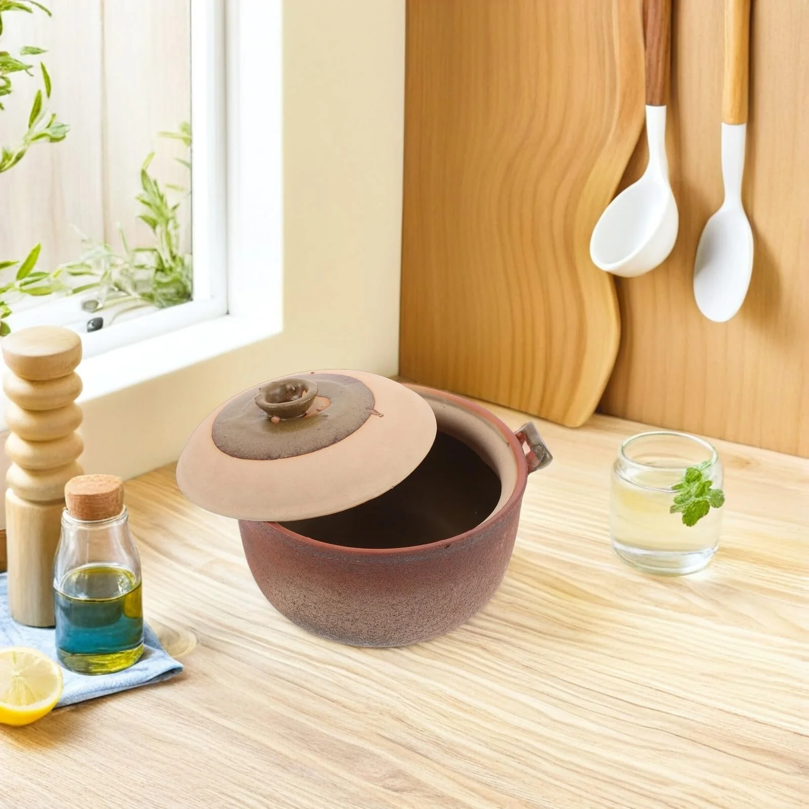 Глиняный горшок терракотовый с крышкой большой, фото №7