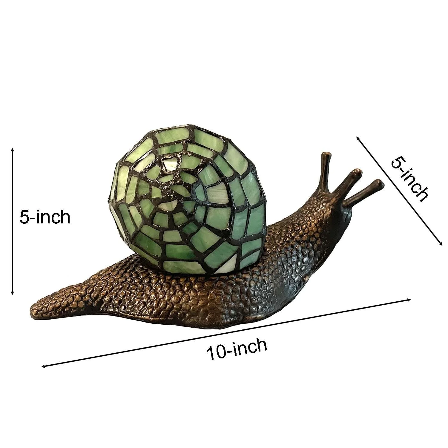 Настільна лампа Bieye L30964 Country Snail Tiffany Style Вітражне скло Зелений, фото №4
