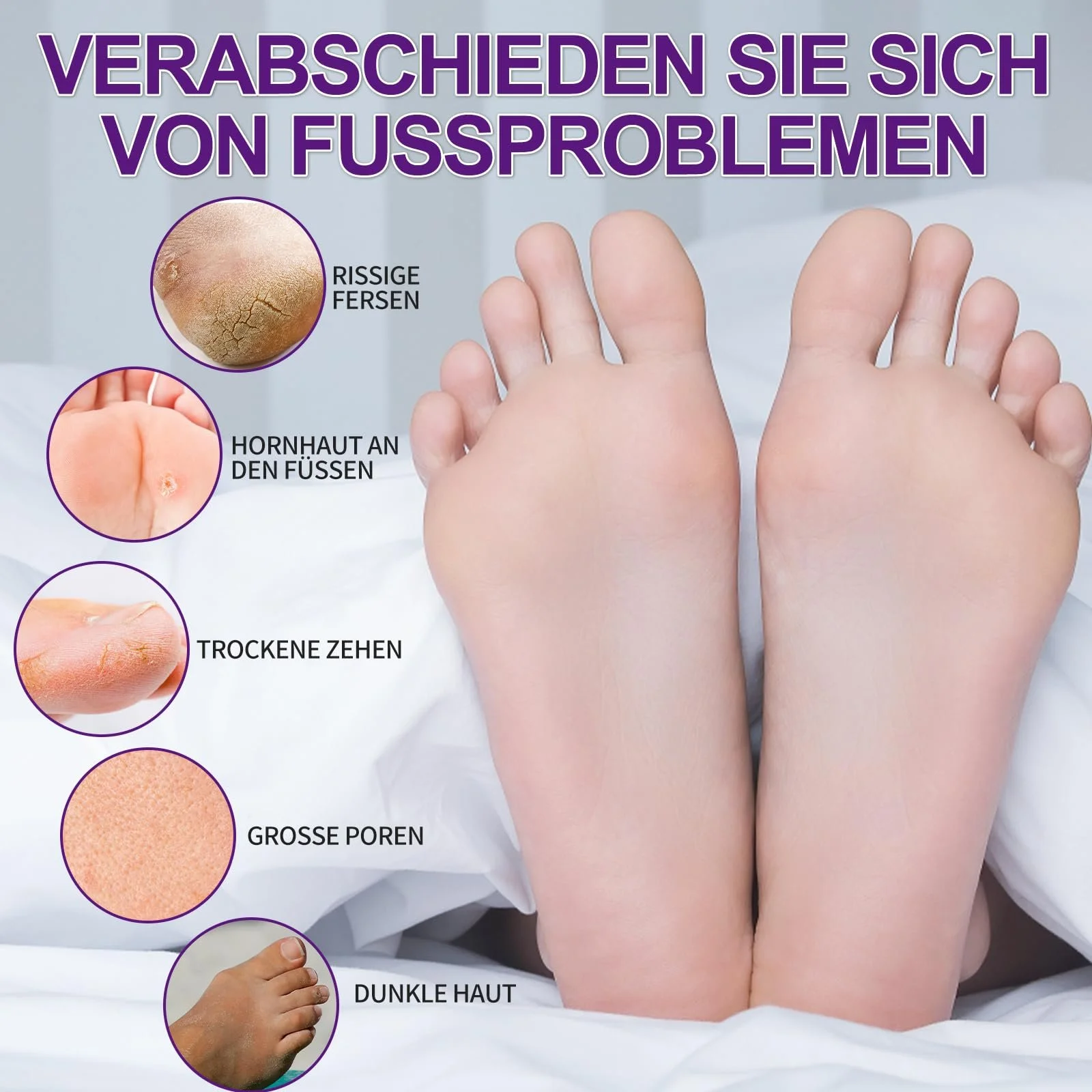 Набір масок для ніг 4 кроки Bubble Salt, Sugar Scrub, Massage Mask, Massage Lotion Лаванда, 3 шт., фото №4