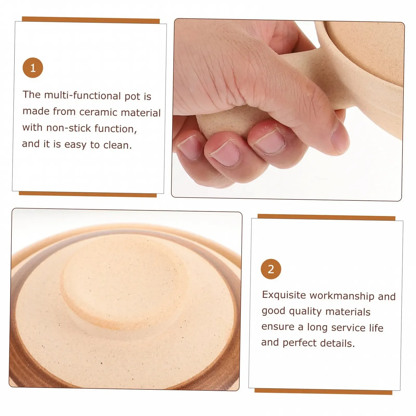 Керамічний Ківш VALICLUD з кришкою термостійкий для супів та рису, фото №6