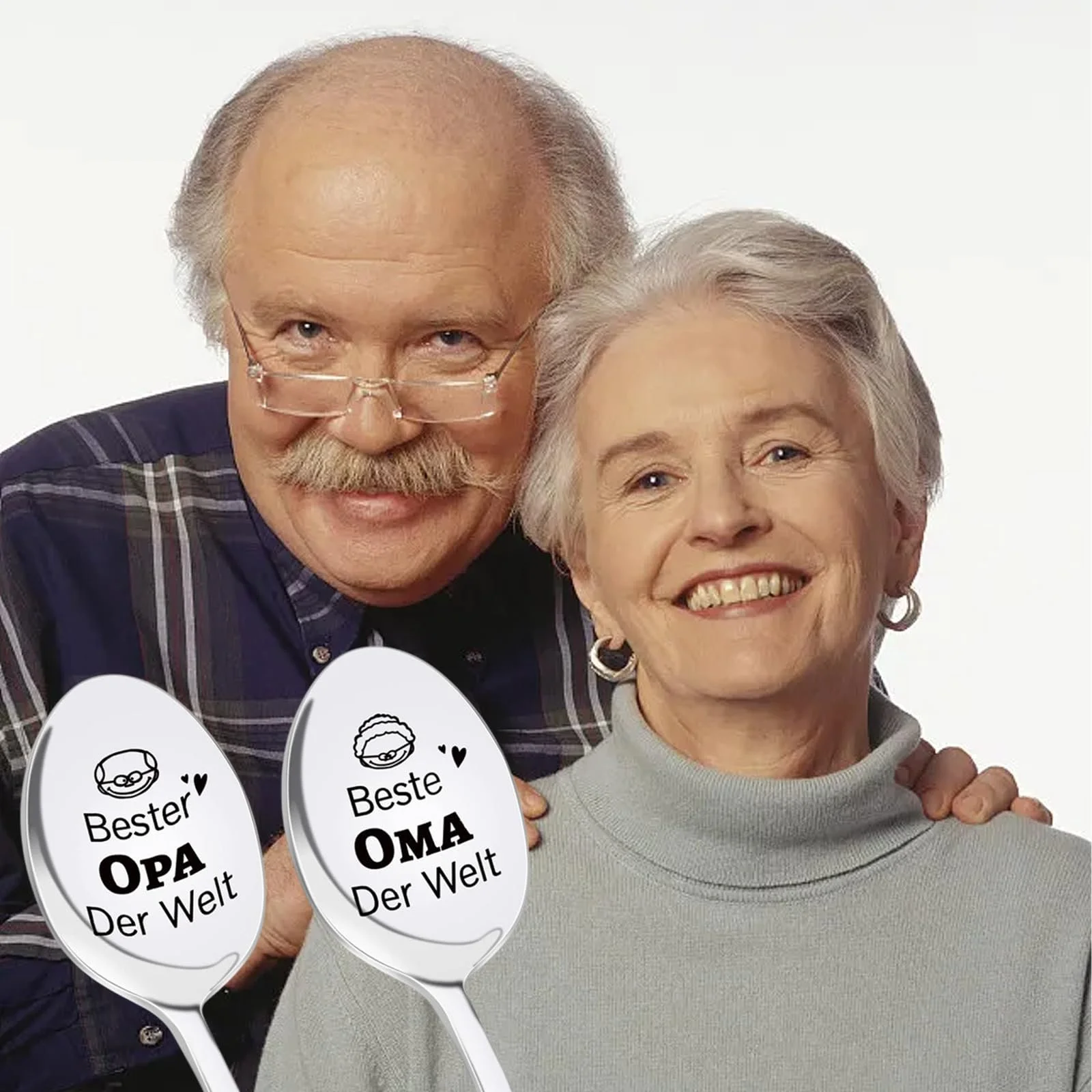 Ложка Кавова з гравіюванням Beste Oma Opa Der Welt (2 шт.), фото №6 Ложка Кавова з гравіюванням Beste Oma Opa Der Welt (2 шт.), фото №6