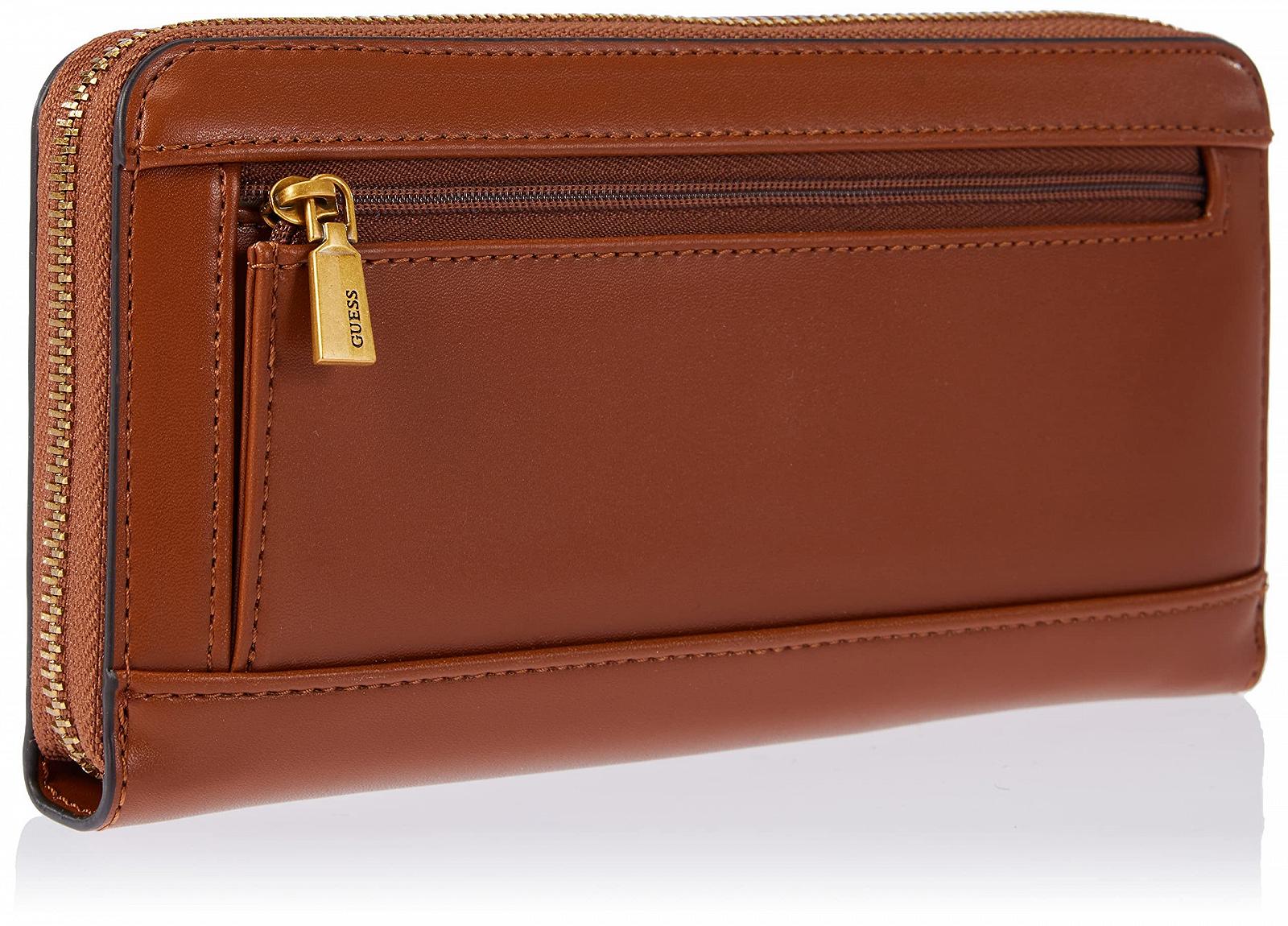 Кошелек GUESS Женский Laurel SLG Большой на молнии Cognac Коричневый, фото №2