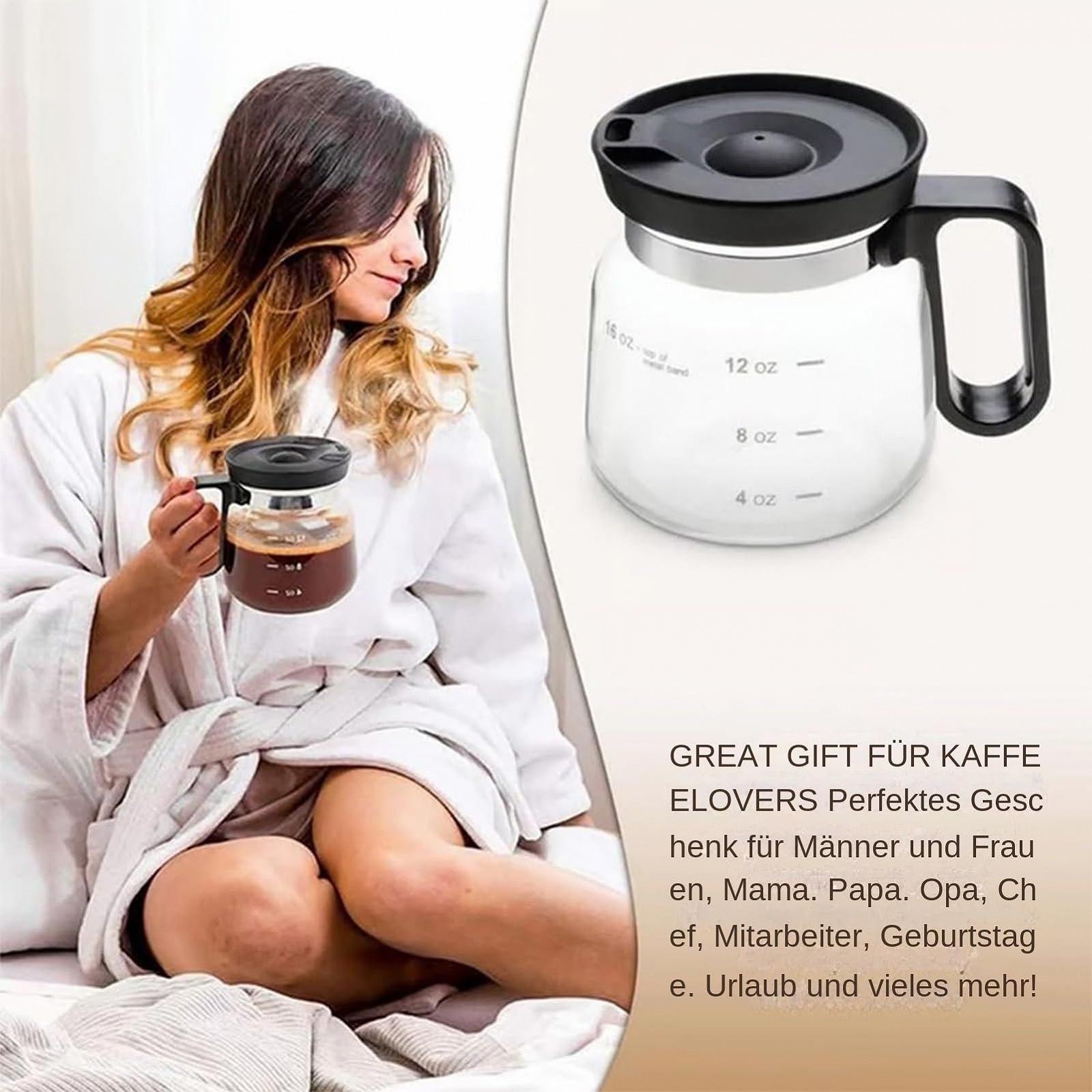 Скляна кружка, прозорі скляні кавові чашки, 473 мл з ручкою та кришкою, фото №9