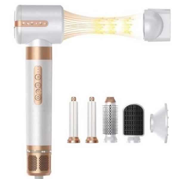 Фен-стайлер для волос 7в1 с ионизацией воздуха и защитой от перегрева NIKAI Белый, фото №1 Фен-стайлер для волос 7в1 с ионизацией воздуха и защитой от перегрева NIKAI Белый, фото №1