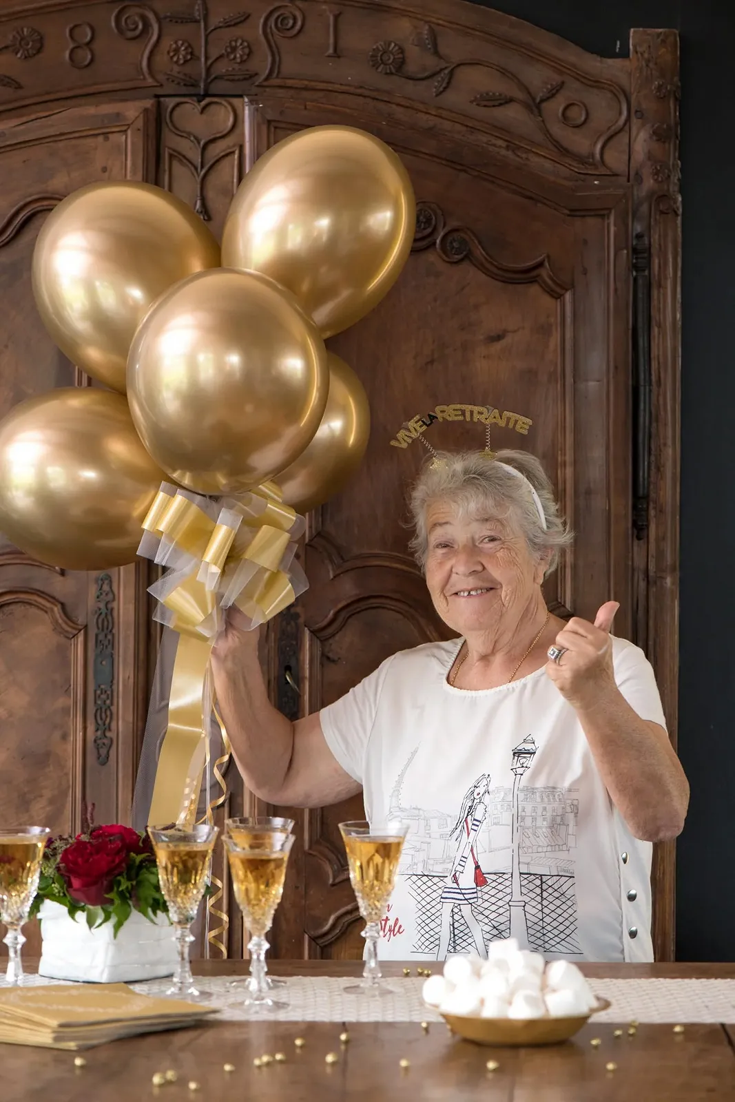 Обруч Alice Santex Vive La Retirement 20 см x 19 см Золотий блиск, фото №3