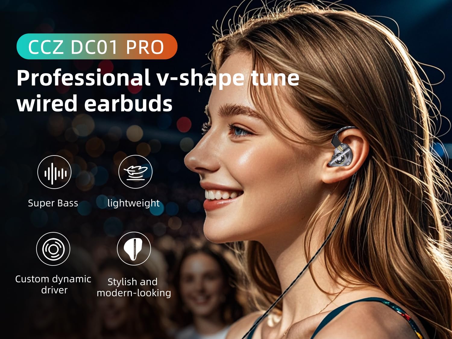 Навушники Yinyoo CCZ DC01 PRO IEM з кабелем потужні баси, фото №2