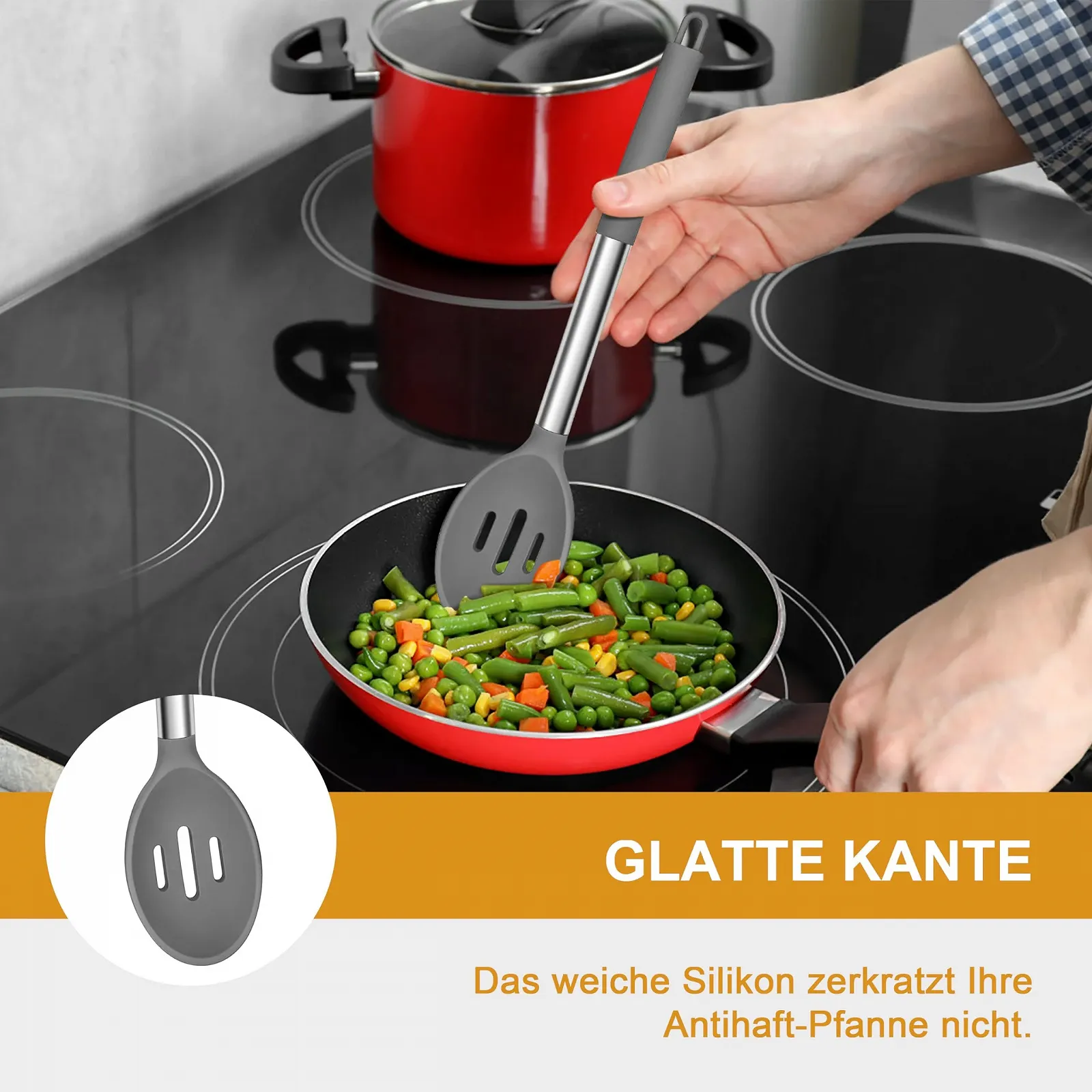 Набор кухонных принадлежностей Herogo Silicone Stainless Steel Handle Grey Pack of 8, фото №3 Набор кухонных принадлежностей Herogo Silicone Stainless Steel Handle Grey Pack of 8, фото №3